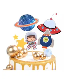Party Propz Solar System Space Planet Cake Toppers Blue - Pack of 11