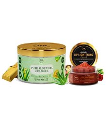 TNW -THE NATURAL WASH Pure Aloe Vera Gold Gel And Lip Scrub - 100 gm -  25 gm