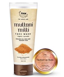 TNW -THE NATURAL WASH Beetroot Lip Balm & Multani Mitti Face Wash Combo - 5 gm -  100 ml