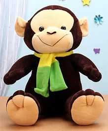 Play Toons Monkey With Muffler Soft Toy Brown - Height 45 cm