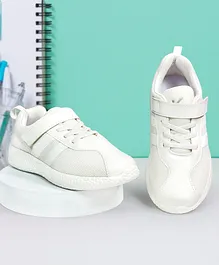 KazarMax Velcro Closure School Shoes - White
