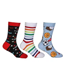 KazarMax Pack Of 3 Pair Striped Full Length Socks - Multicolor