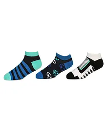 KazarMax Football Printed Cotton Socks Pack Of 3 - Multicolor