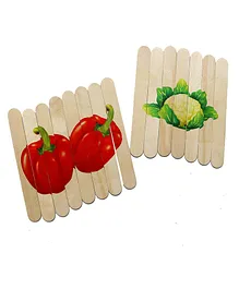 Boredom Busters Educational Toys Vegetable Popsicle Puzzles 4 In 1  - Multicolor