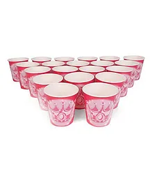 Karmallys Paper Cups Pack of 20 Crown Print - Pink