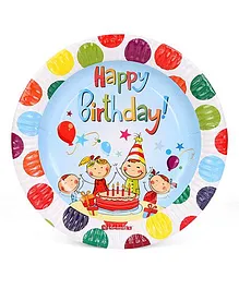 Karmallys Paper Plates Happy Birthday Pack of 10 - Multicolor