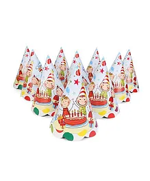 Karmallys Party Hats Birthday Party Print Pack of 10 - Multi Color