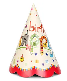 Karmallys Party Hats Happy Birthday Print Pack of 10 - Multi Color