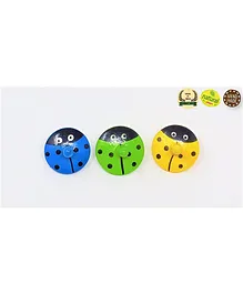 A&A Kreative Box Wooden Beetle Spinning Tops Pack of 3 (Colour May Vary)