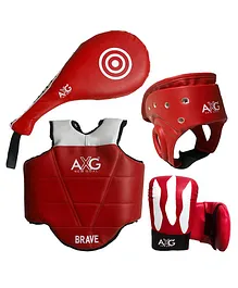 AXG New Goal Taekwondo Equipment Kit Medium - Red