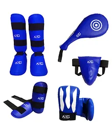 AXG New Goal Karate Taekwondo Muay Thai Kick Kickboxing MMA Kit Small - Blue