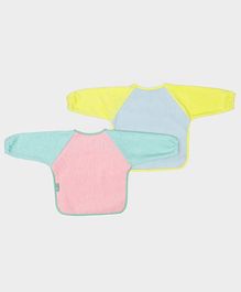 Mi Arcus Terry Cotton  Double Layer Full Sleeves Cover All Bibs Pack Of 2 - Multicolor