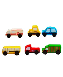 Little Jamun Community Vehicles Set Of 6 - Multicolor