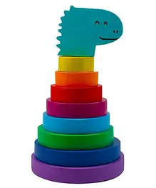 Little Jamun Dinosaur Ring Stacker Multicolor - 8 Pieces