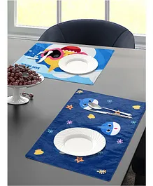 Saral Home Baby Shark Dining Table Place Mats Set of 2- Blue