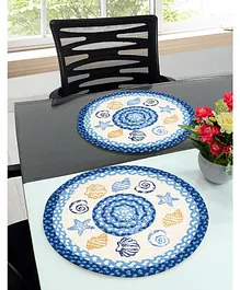 Saral Home Cotton Printed Table Mat Pack of 2 - Blue