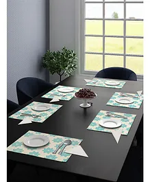Saral Home Printed Cotton Placemat with Napkins Set of 6 - Green