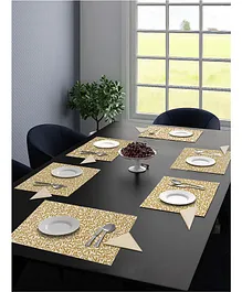 Saral Home Printed Cotton Placemat with Napkins Set of 6 - Yellow
