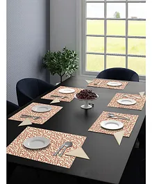 Saral Home Rectangle Shape Printed Table Mat Pack of 6 - Pink
