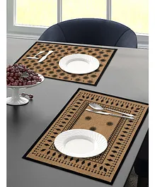 Saral Home Cotton Printed Table Mat  Pack of 2 - Brown