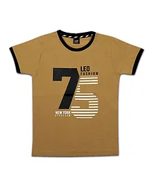 LEO Half Sleeves 75 Print Tee - Brown