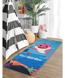 Saral Home Polyester Anti-Skid Yoga Mat Shark Print - Blue 