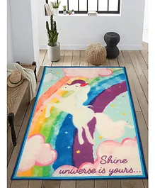 Saral Home Unicorn Soft Anti Skid Carpet Multicolor - Length 150 cm