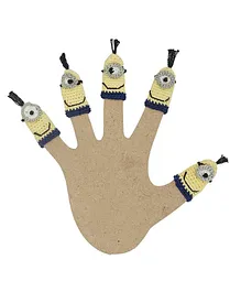 Happy Thread Crochet Finger Puppet Yellow Pack of 5 - Height 5 cm