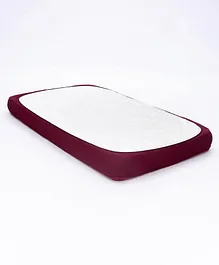 Babyhug Soft Terry Breathable & Waterproof Mattress Protector Fitted Cover Sheet - Maroon