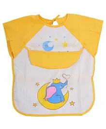 Yellow Bee Elephant Print Bib - Yellow
