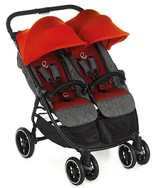 Jane Twinlink Nomads Twin Stroller with UV Protection Canopy - Red 