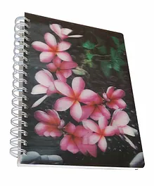 Sterling 3D Flowers Single Line Spiral Notebook - English