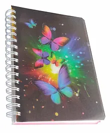 Sterling 3D Butterfly Single Line Spiral Notebook - 290 Pages