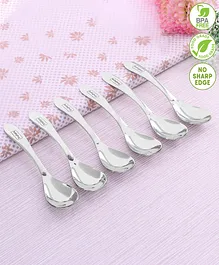 Babyhug Stinless Steel Spoon Set of 6 - Silver