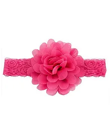Bellazaara Chiffon Flower Lace Detailing Headband - Pink