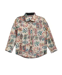 AJ Dezines Full Sleeves Abstract Print Shirt - Multicolor