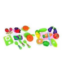 FunBlast Sliceable Vegetable & Fruit Cutting Toy Set - Multicolour