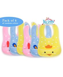 The Little Lookers Cotton Bibs with Snap Button - Pack of 6