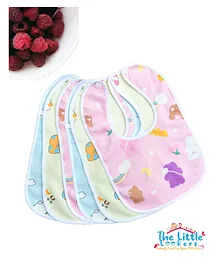 The Little Lookers Cotton Bibs with Snap Button - Pack of 6