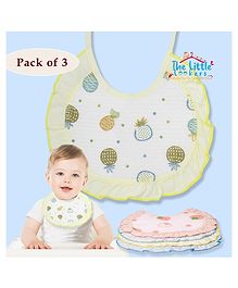 The Little Lookers Tie Knot Closure Bib Pack of 3 - Multicolor