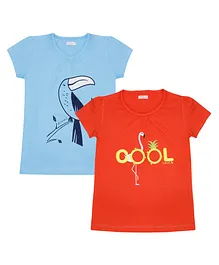 Luke and Lilly  Short Sleeves Pack of 2 Toucan Print Tee - Blue