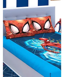 Marvel By Athom Living Spiderman Cotton Bedsheet - Multicolor