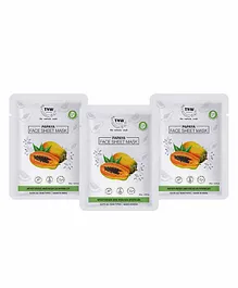TNW-The Natural Wash Papaya Face Sheet Masks Pack of 3 - 20 gm Each