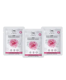 TNW -THE NATURAL WASH Rose Face Sheet Mask Set of 3 - 20 gm Each