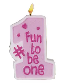 Funcart Numerical 1 Fun To Be One Candle - Pink
