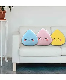 D&Y Drop Shape Plush Cushion Pack of 3 - Multicolour
