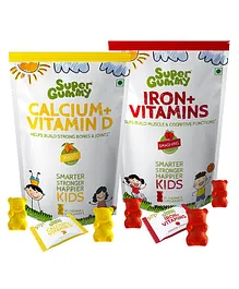 Super Gummy Calcium & Iron Gummies Pack of 2 - 30 Pieces Each