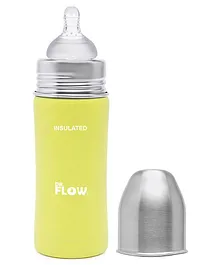 Dr.Flow Omega Insulated ThermoSteel Baby Feeding Bottle Yellow - 270 ml 