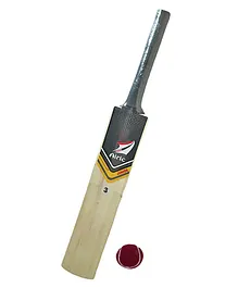 Airic Kashmiri Popular Willow Cricket Bat with Tennis Ball - Brown Black
