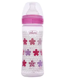 Chicco Well-Being Medium Flow Feeding Bottle Pink - 250 ml